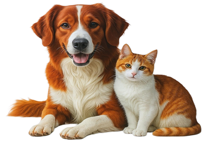 Happy dog at veterinary clinic